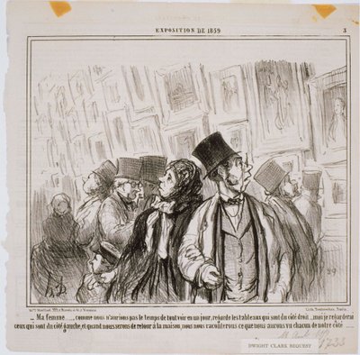 1859年の展覧会-私の妻… 作： Honoré Daumier